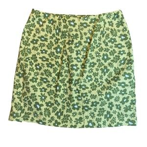 Love On A Hanger Skirt Women's Size 5 Green With Flowers Double  Slits NWOT